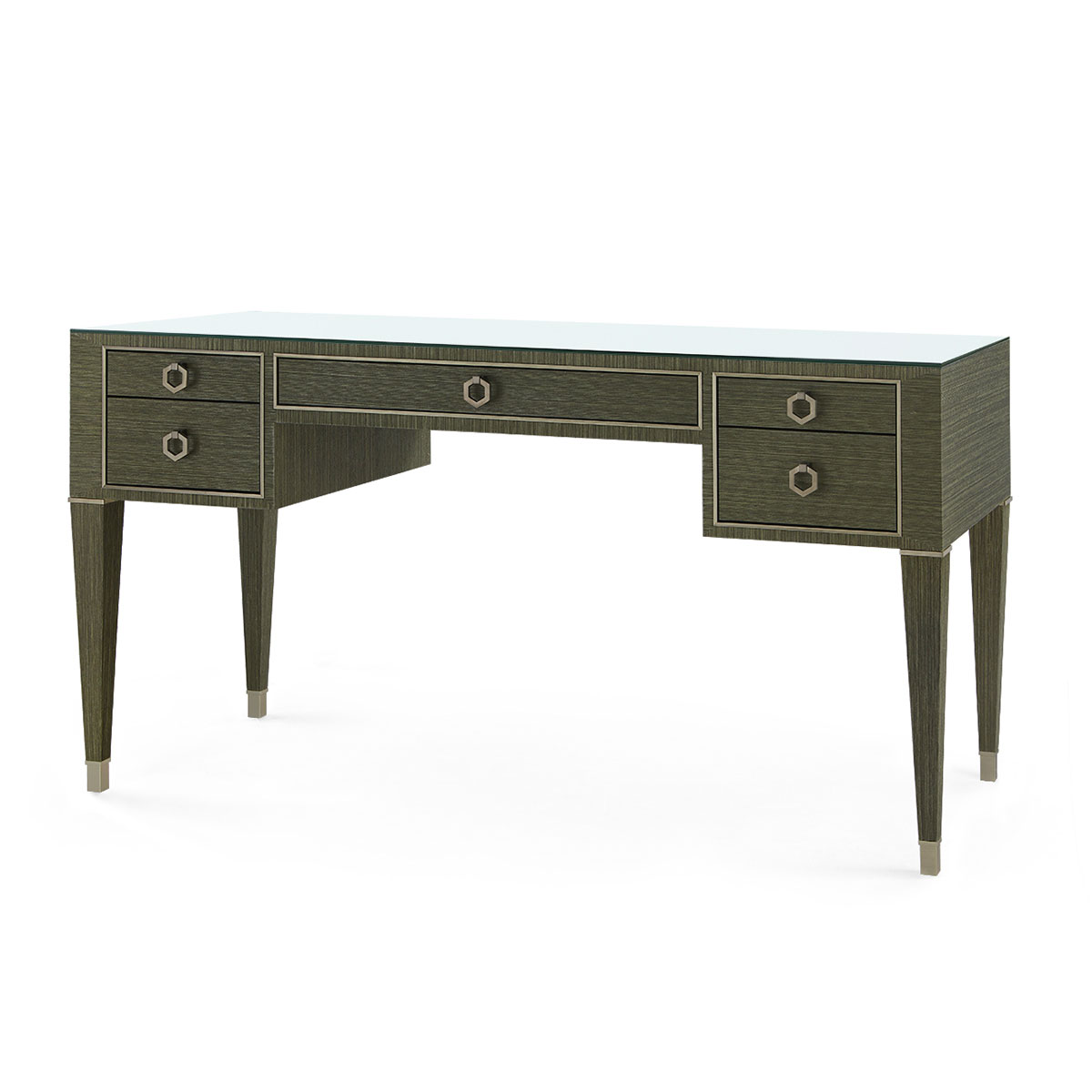 Villa & House Morris Desk with Glass Top