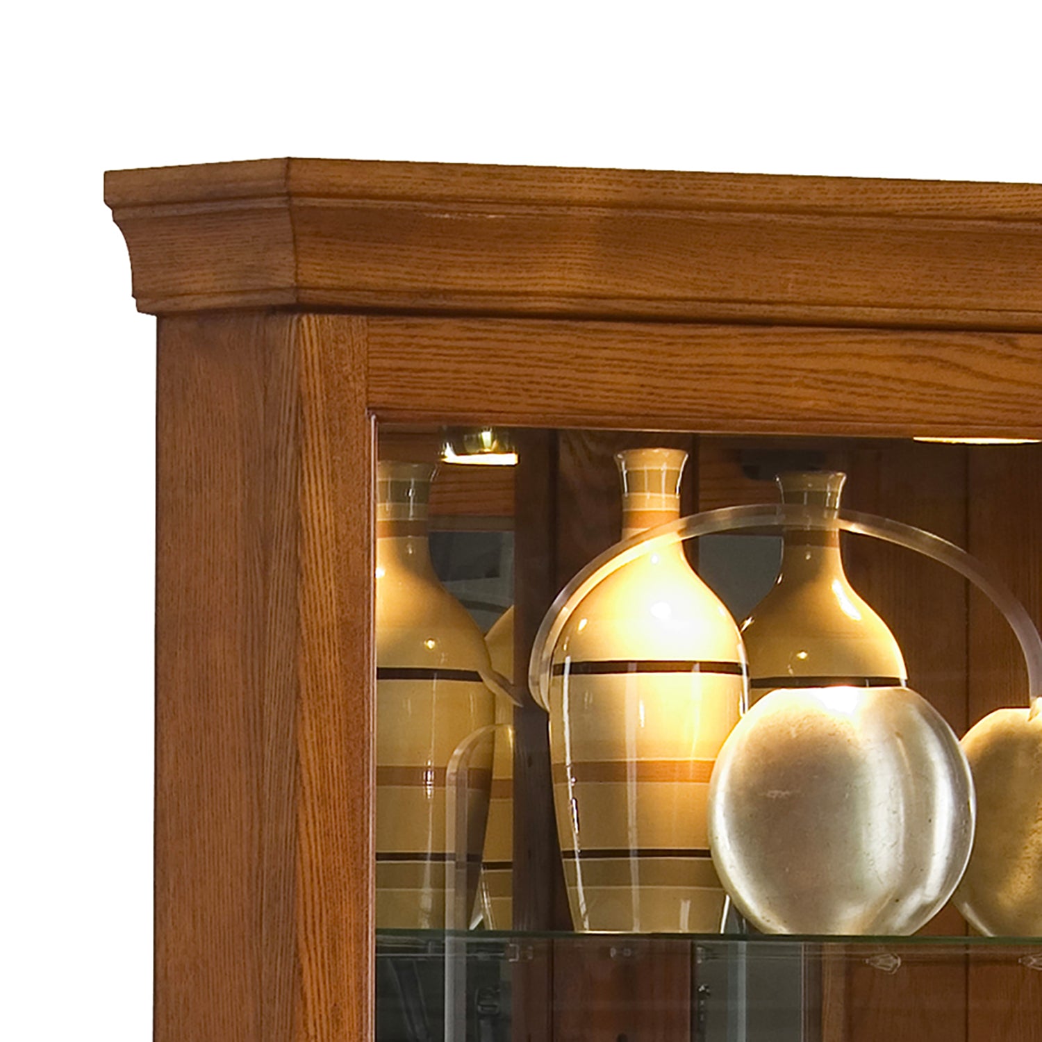 Pulaski Furniture PFC Curios Mirrored 4 Shelf Corner Curio Cabinet