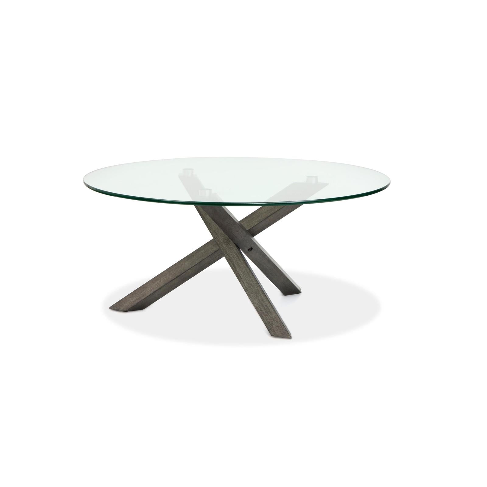 Magnussen Home Jax Carbon Shadow & Chrome Round Cocktail Table