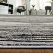 Feizy Micah 39LRF Modern Diamond Rug in Black/Silver/Taupe