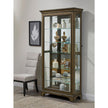 Pulaski Pulaski Accents Rich Brown Soft Chestnut Glass Shelves And Led Light Sliding Door Curio