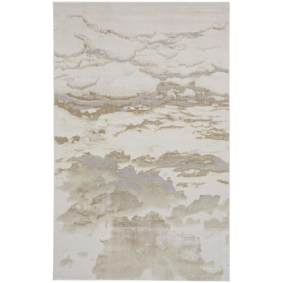 Feizy Aura 3727F Modern Abstract Rug in Ivory/Tan/Gray