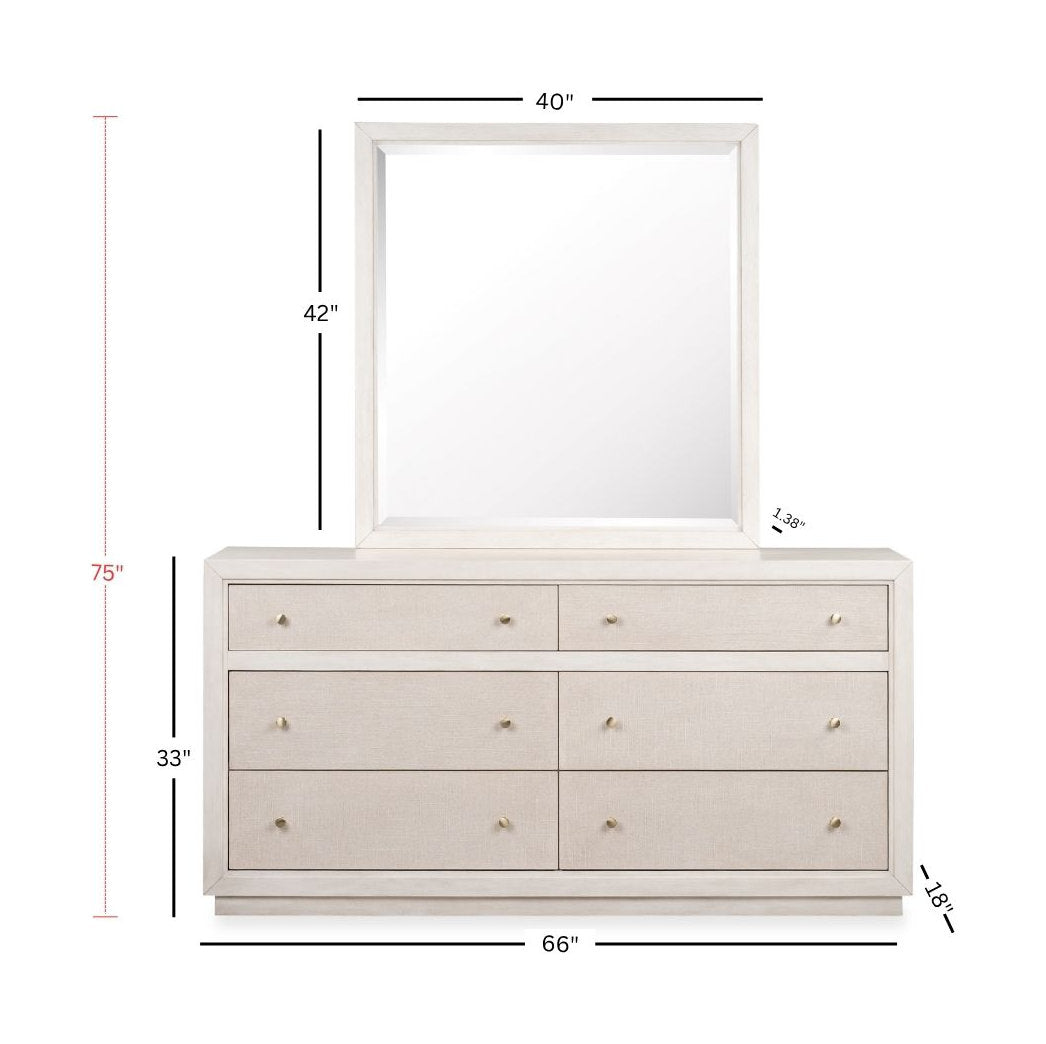 Magnussen Home Cypress Point Sand Dollar Double Drawer Dresser With Portrait Mirror