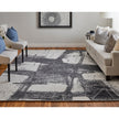 Feizy Coda 8927F Modern Abstract Rug in Black/White
