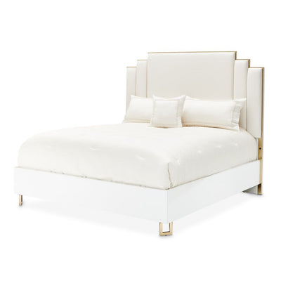 Michael Amini Palm Gate Upholstered Bed - Cloud White