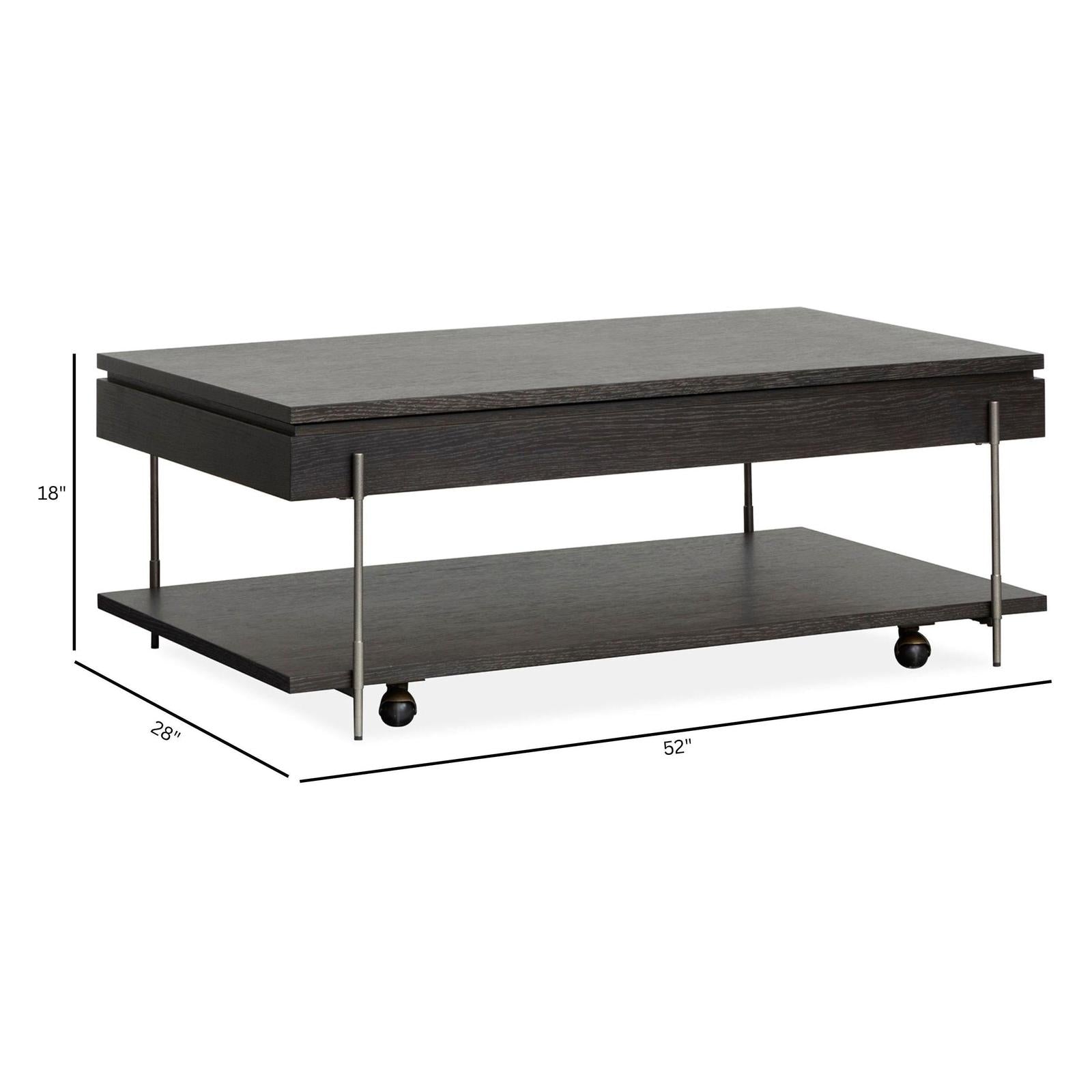 Magnussen Home Spencer Dark Briarsmoke Lift Top Storage Cocktail Table With Casters