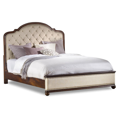 Hooker Furniture Leesburg Upholstered Bed with Wood Rails