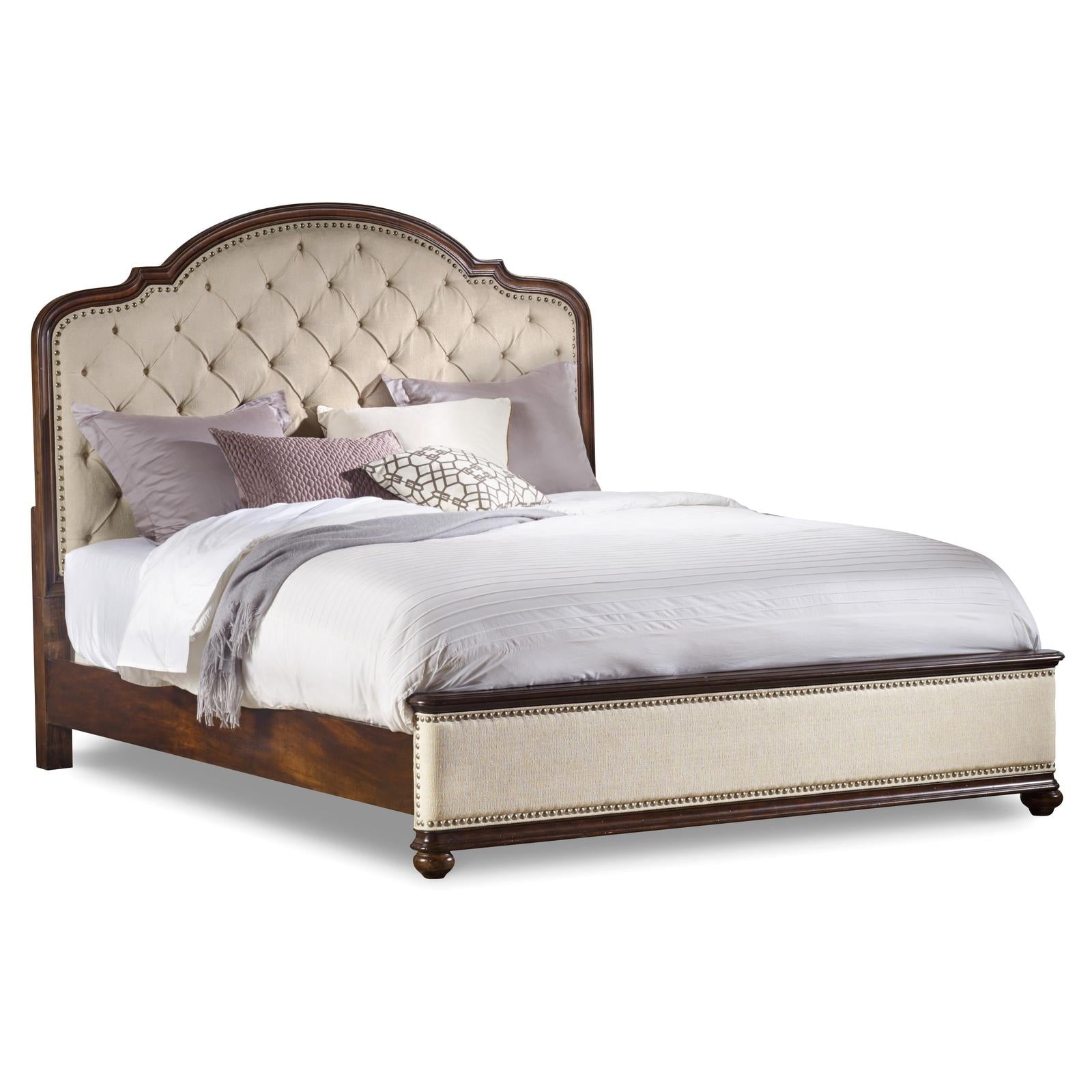 Hooker Furniture Leesburg Upholstered Bed with Wood Rails