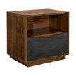 Michael Amini Kayner 1-Drawer Nightstand with LED Lights - Charcoal