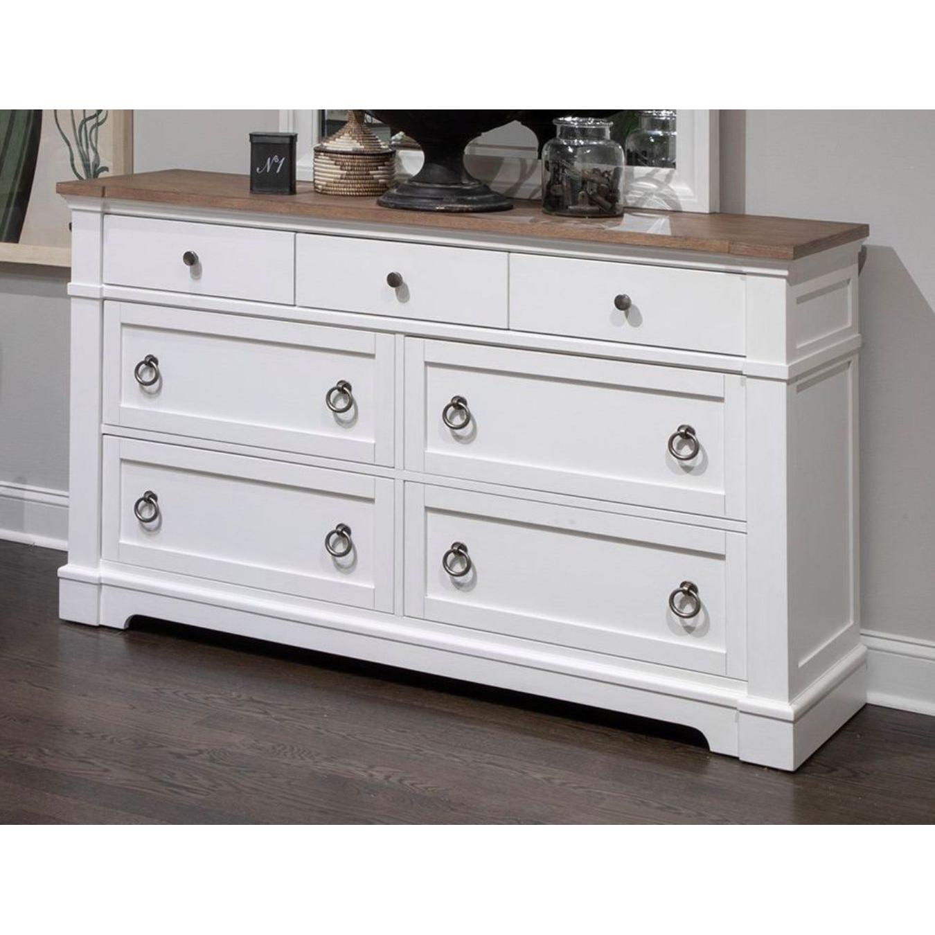 Magnussen Home Kingston Whisper White & Cerused Nutmeg Drawer Dresser