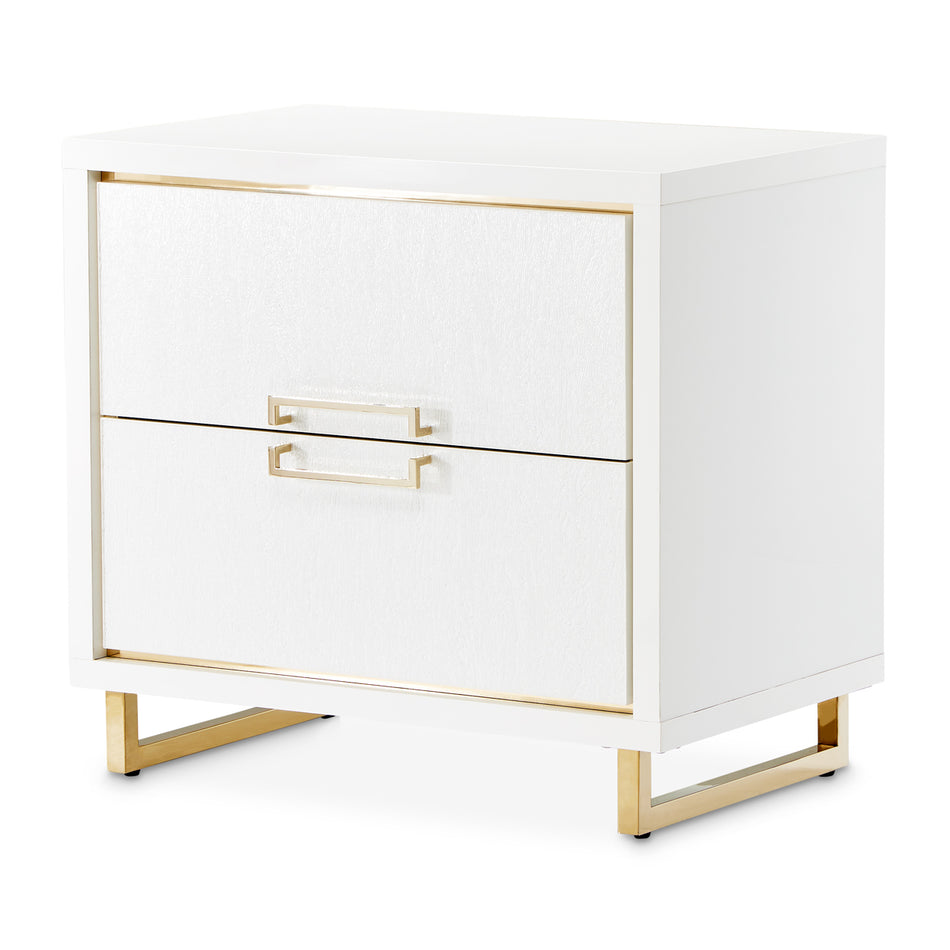 Michael Amini Palm Gate Nightstand Cloud White