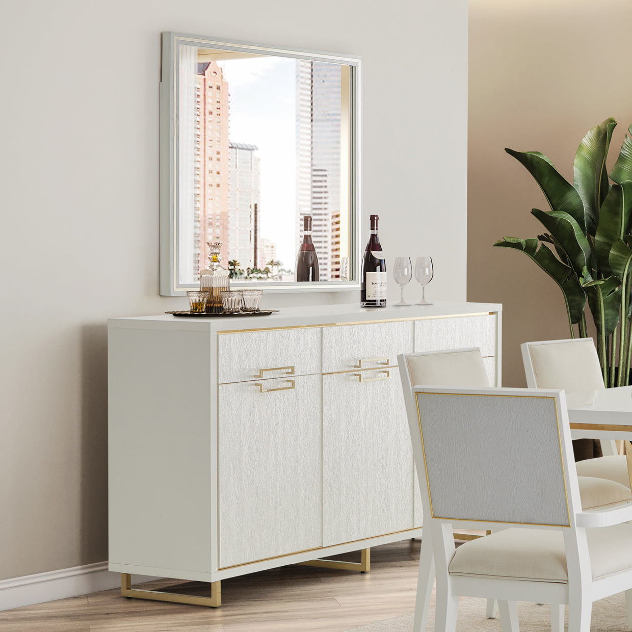 Michael Amini Palm Gate Dresser Cloud White