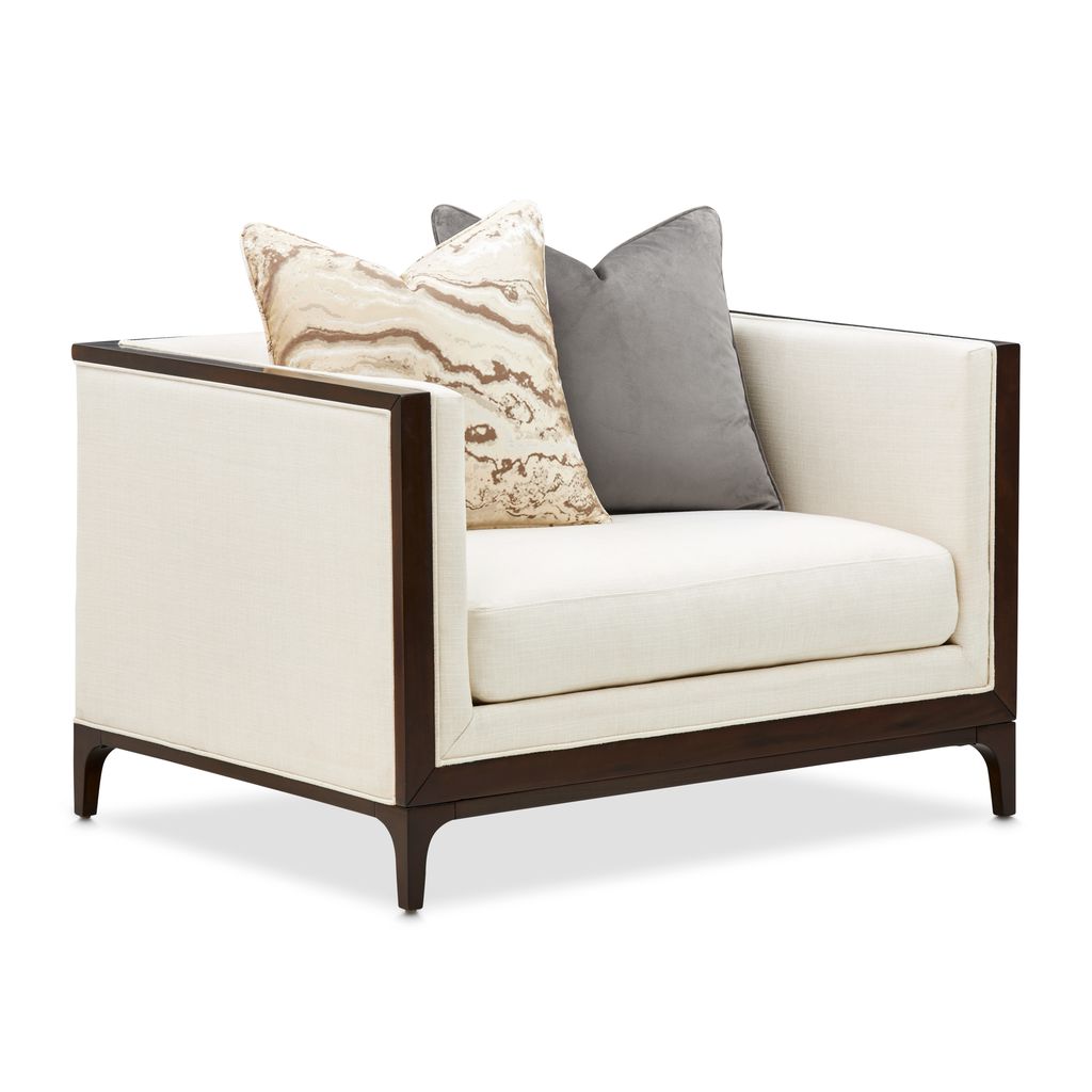 Michael Amini Belmont Place Matching Chair - Cream/Espresso