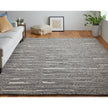 Feizy Navaro 8914F Modern Abstract Rug in Gray/Taupe/Ivory