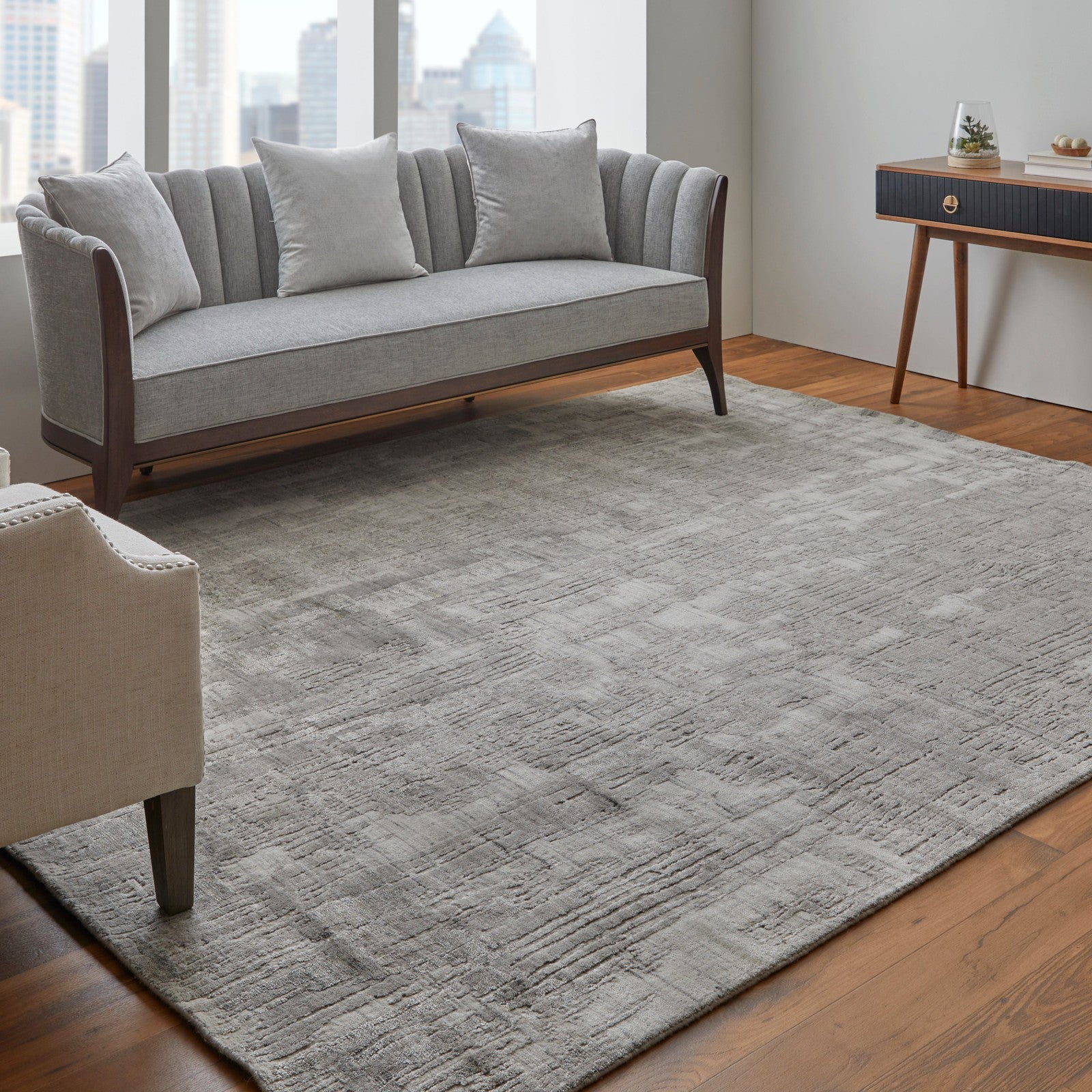 Feizy Eastfield 69AKF Modern Abstract in Gray/Ivory