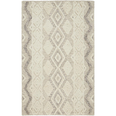 Feizy Anica 8006F Transitional Geometric Rug in Ivory/Taupe/Gray