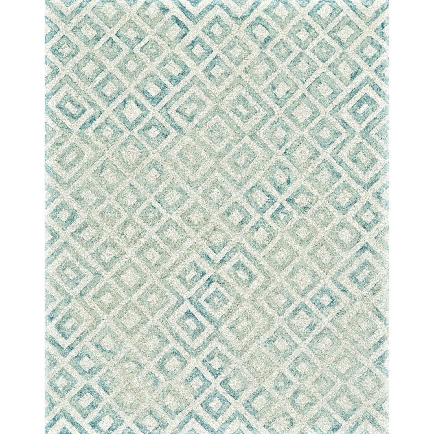 Feizy Lorrain 8572F Modern Diamond in Ivory/Green/Gray