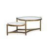 Magnussen Home Cassidy Aged Brass & Volakas Classic Shaped Cocktail Table