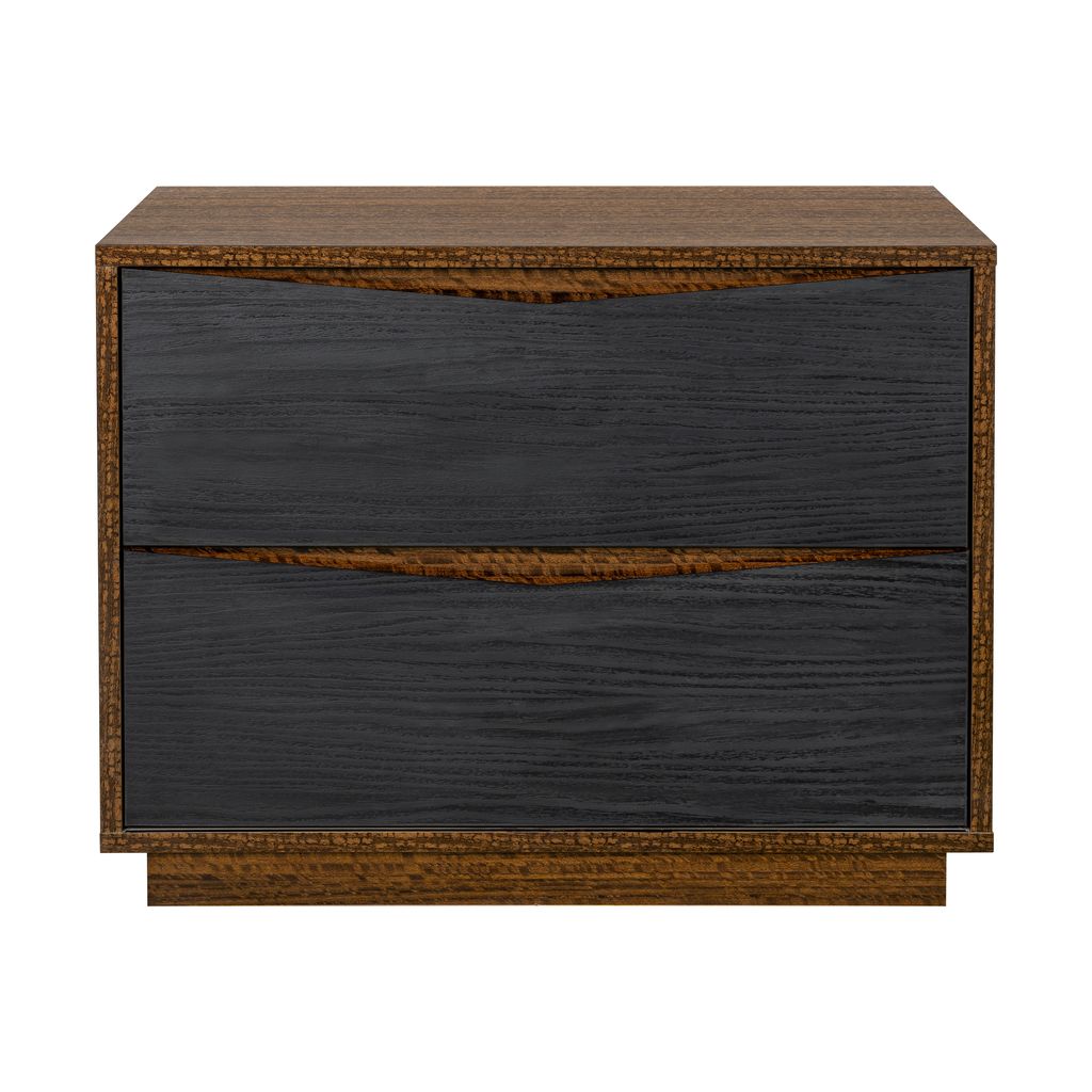 Michael Amini Kayner 2-Drawer Nightstand - Charcoal