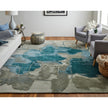 Feizy Anya 8885F Transitional Abstract Rug in Blue/Gray/Ivory