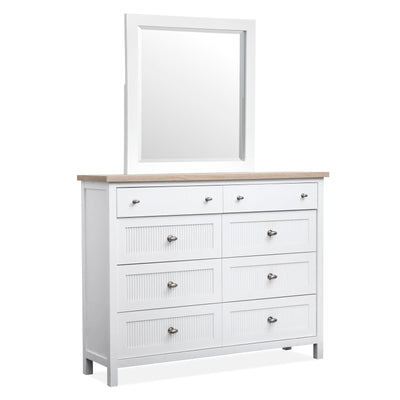 Salt Life Home Windmill Harbour White Whisp and Sand Chesser with Portrait Mirror Sale