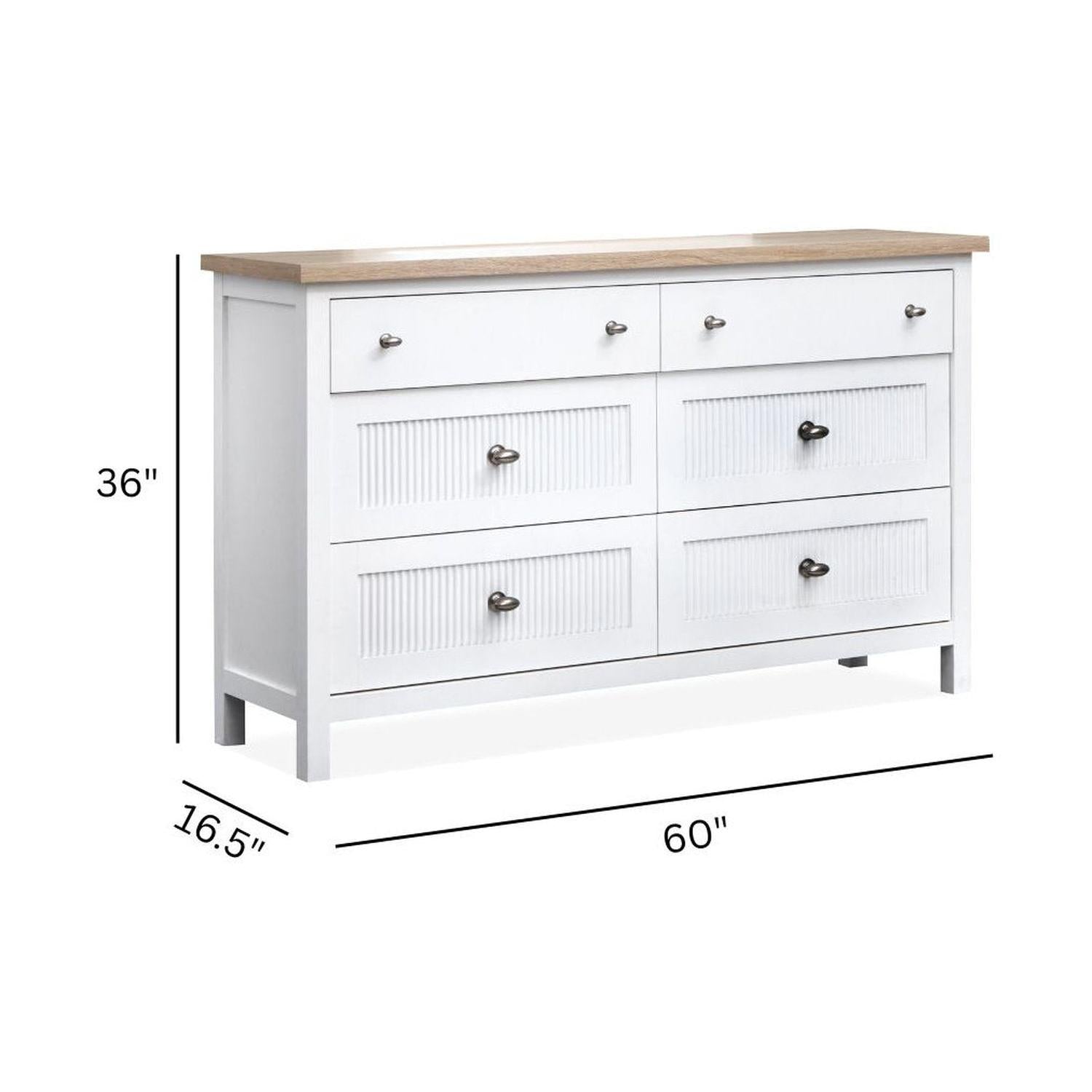 Salt Life Home Windmill Harbour White Whisp and Sand Double Drawer Dresser