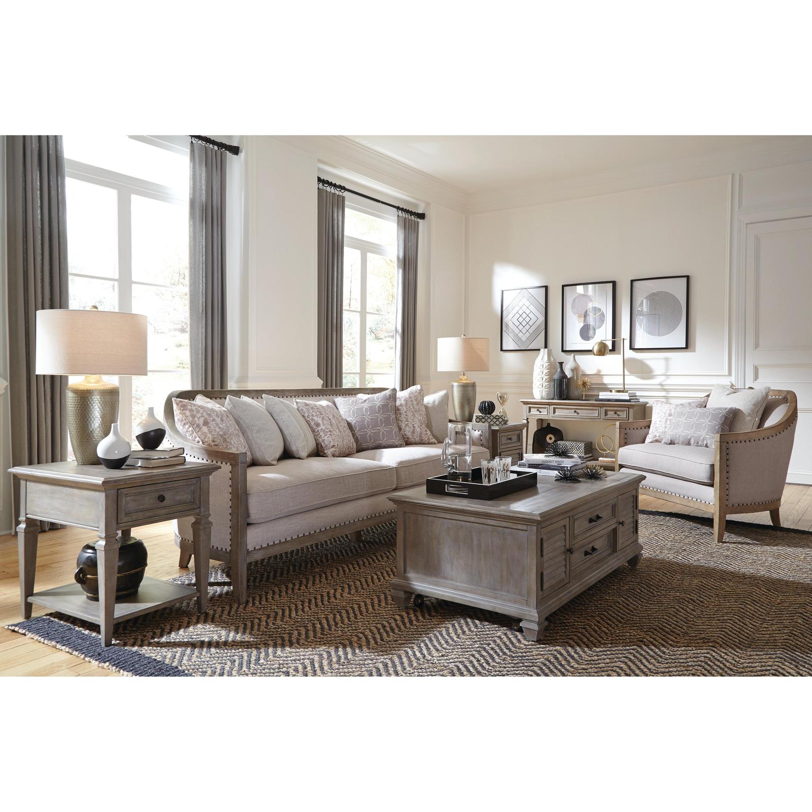 Magnussen Home Lancaster Dovetail Grey Lift Top Storage Cocktail Table With Casters