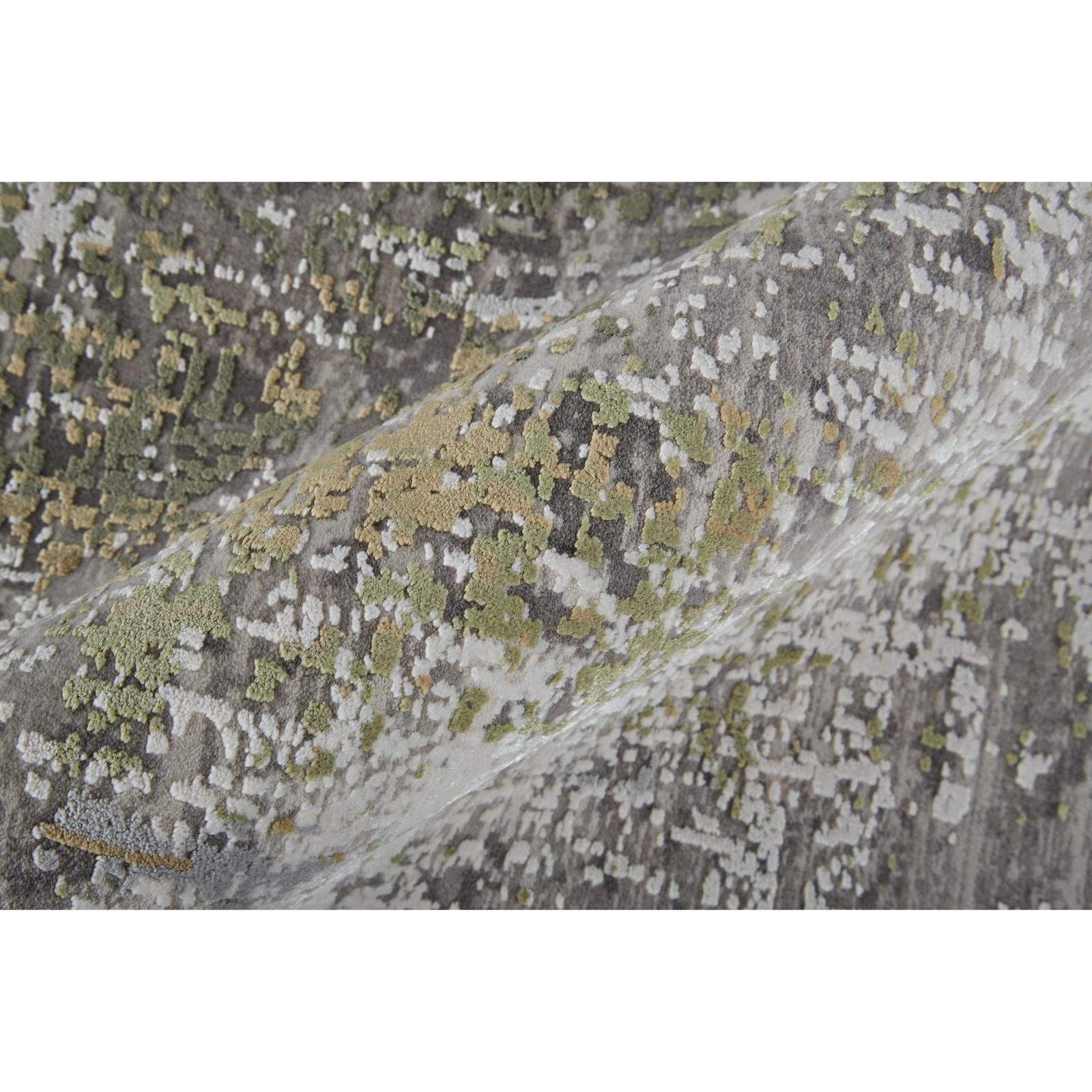 Feizy Cadiz 39FXF Modern Abstract Rug in Green/Gray/Ivory