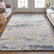 Feizy Everley 8647F Modern Abstract in Blue/Gray/Ivory