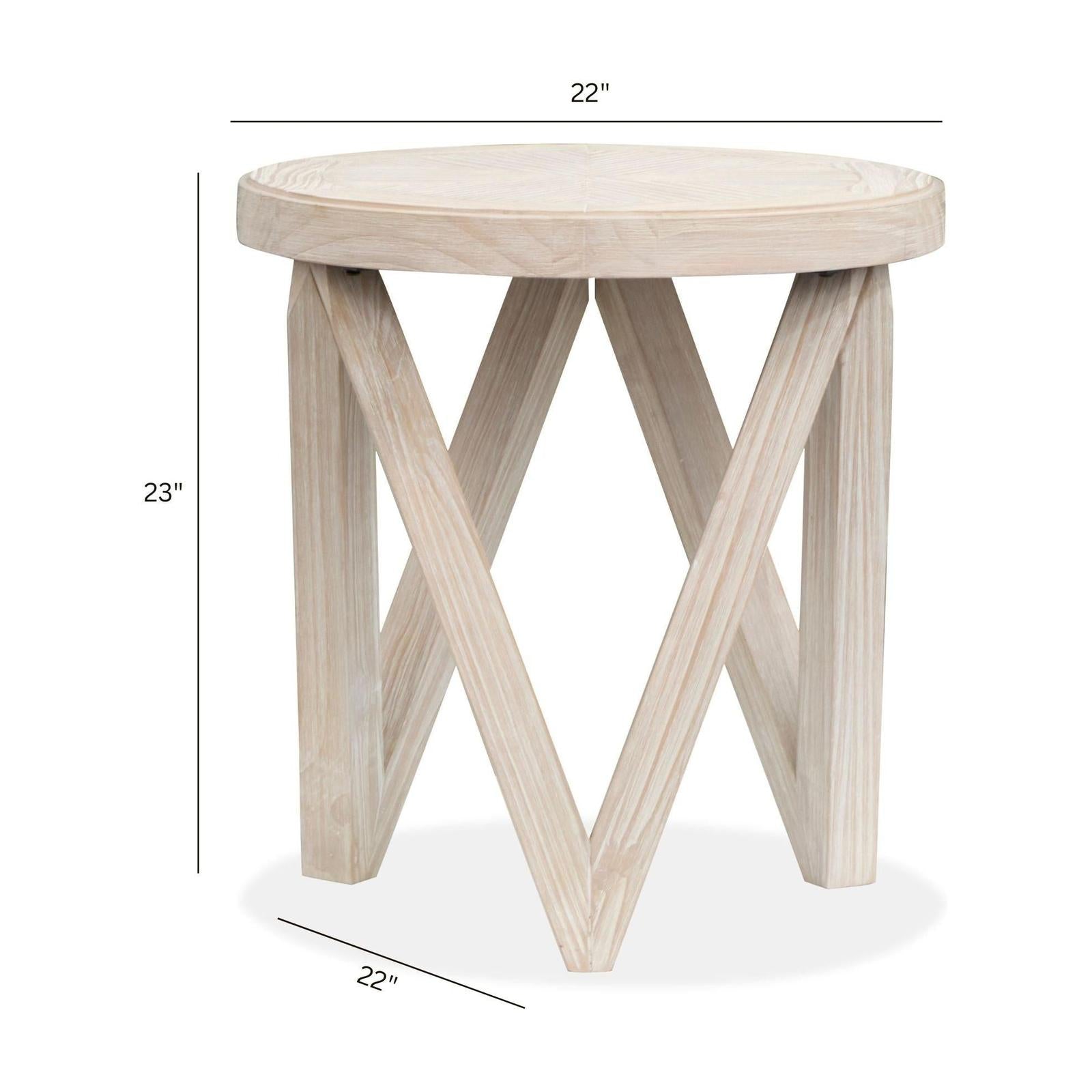 Magnussen Home Bostwick Coconut Cream Round End Table
