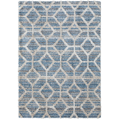 Feizy Mynka 39ICF Transitional Diamond in Blue/Ivory