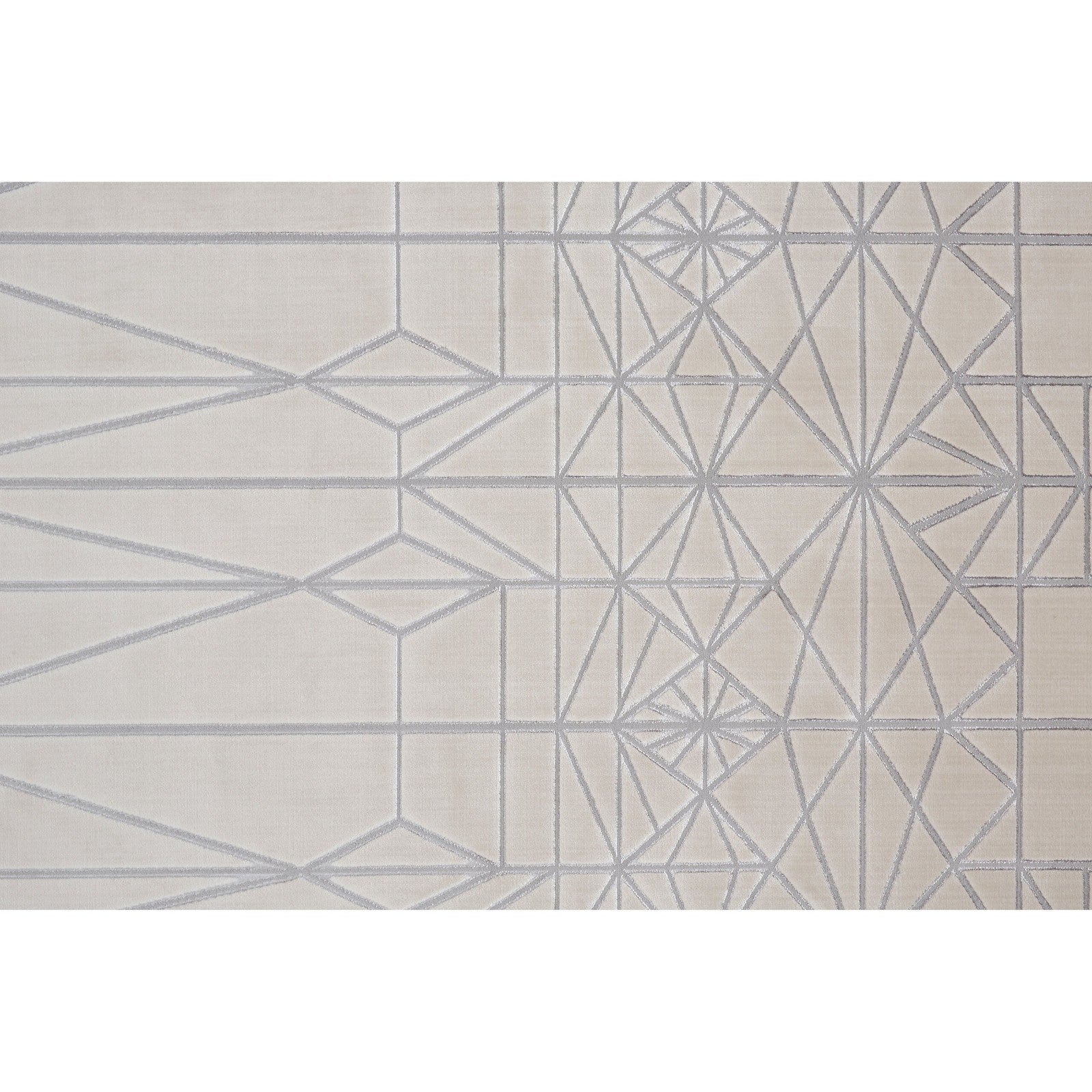 Feizy Micah 3045F Modern Geometric in White/Silver/Gray