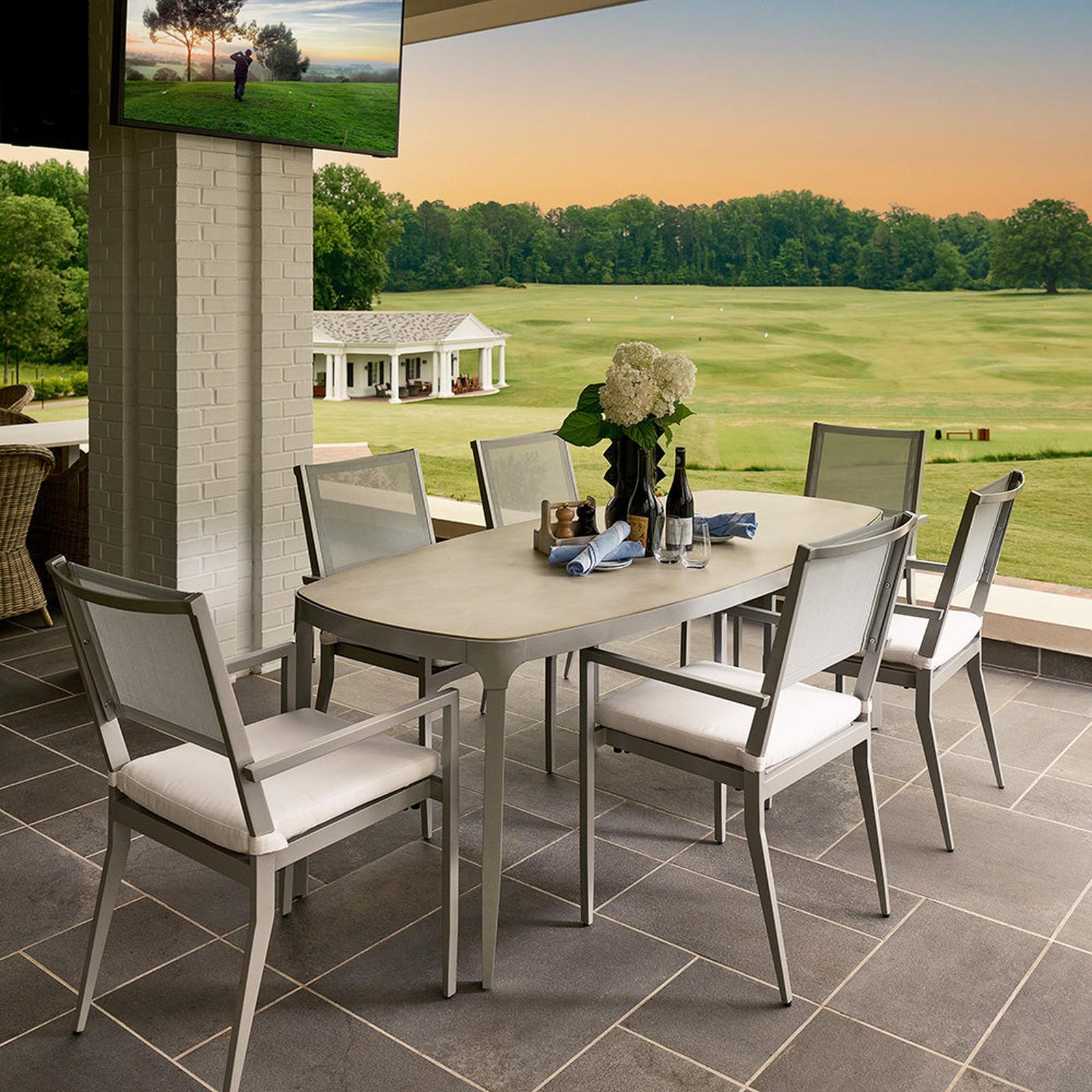 Woodbridge Furniture Amalfi Stackable Arm Chair