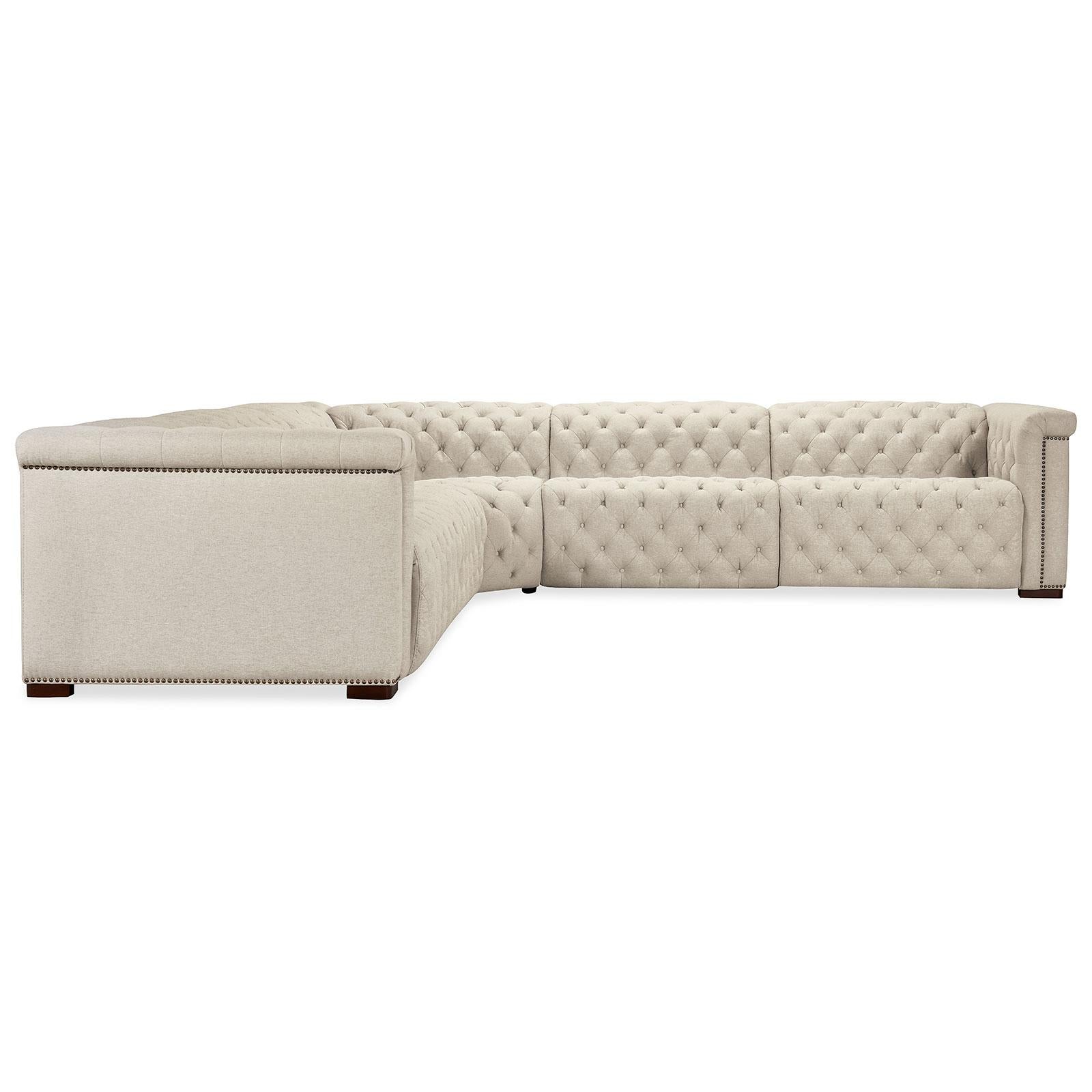 Hooker Furniture Savion Deux 5 Seat Sectional with Four Power Recliners and Six Power Headrests