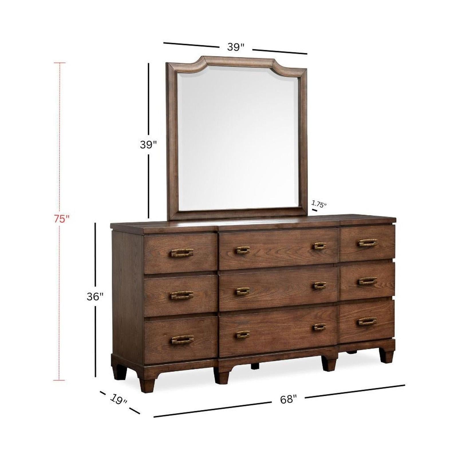 Salt Life Home Sugar Mill Spiced Rum Drawer Dresser with Shaped Mirror