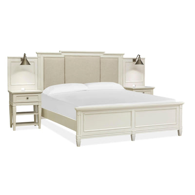 Magnussen Home Willowbrook Egg Shell White Upholstered Wall Panel California King Bed