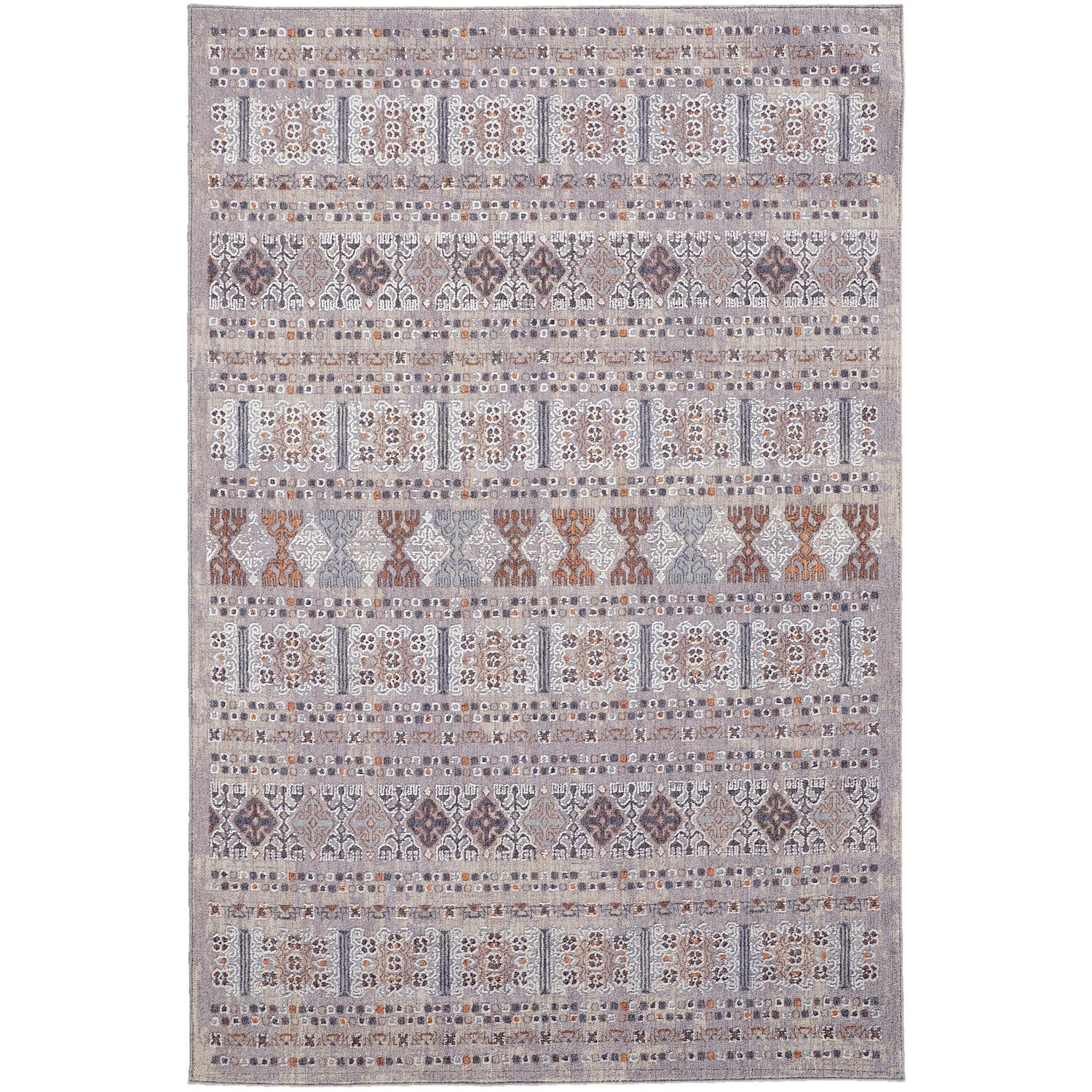 Feizy Francisco 39GCF Transitional Oriental in Orange/Gray/White