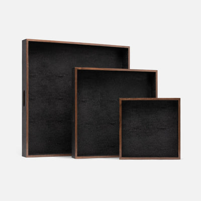 Amina Faux Shagreen Tray - Set of 3