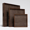 Amina Faux Shagreen Tray - Set of 3