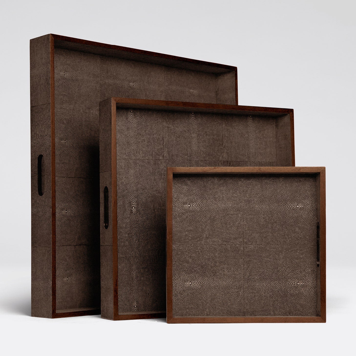 Amina Faux Shagreen Tray - Set of 3