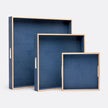 Amina Faux Shagreen Tray - Set of 3