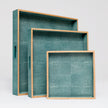 Amina Faux Shagreen Tray - Set of 3