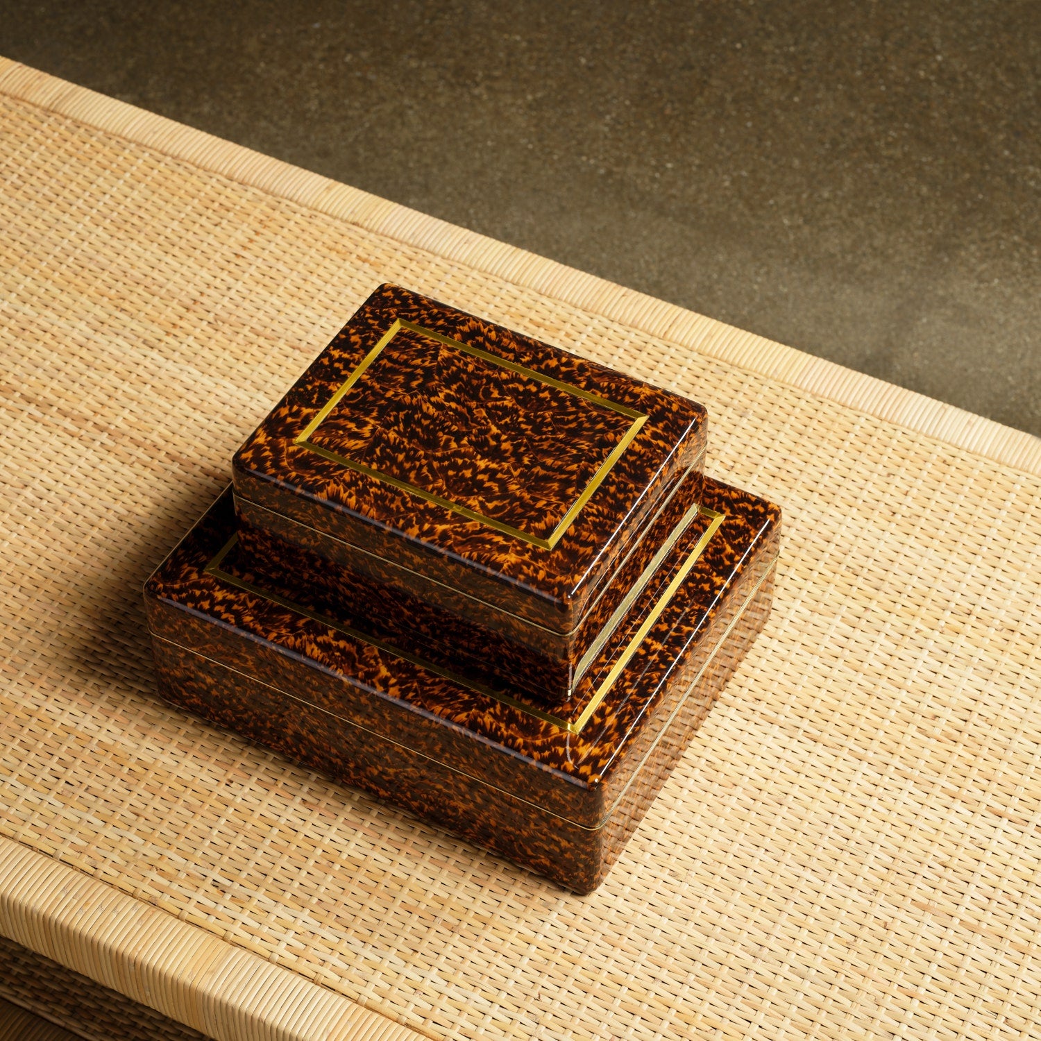 Arnold Faux Tortoise Box - Set of 2