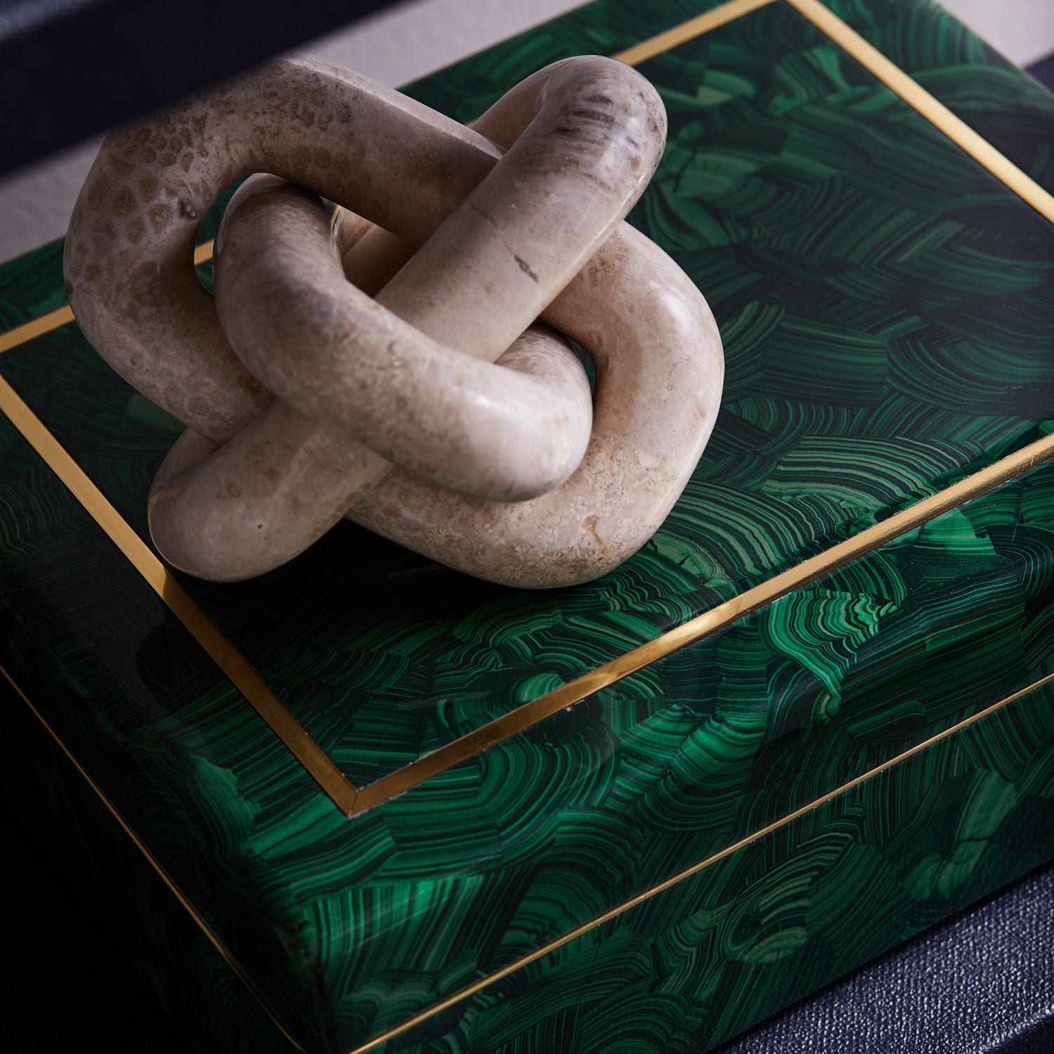 Austen Faux Malachite Box