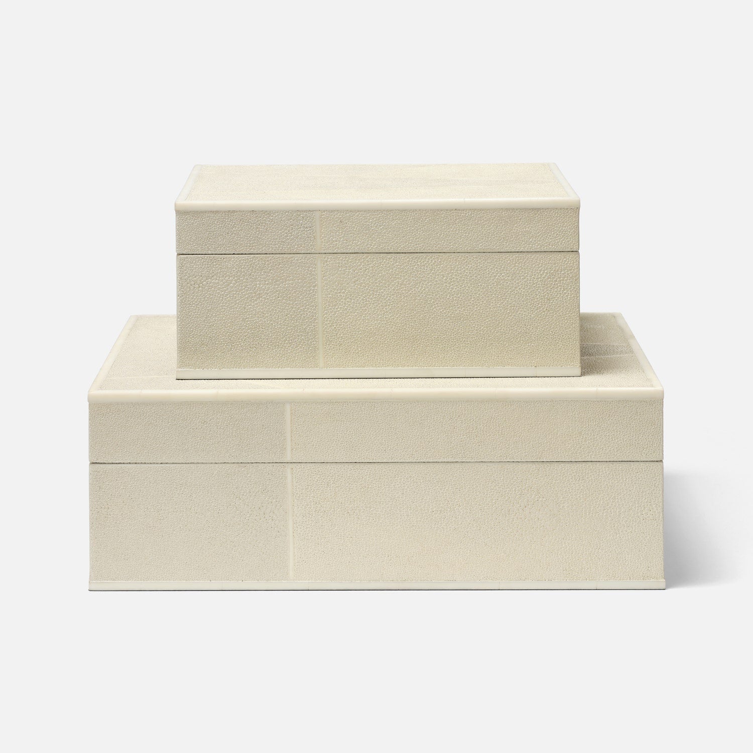 Breck Faux Shagreen Box - Set of 2