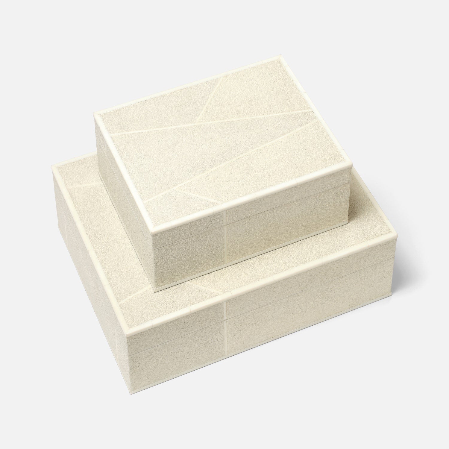 Breck Faux Shagreen Box - Set of 2