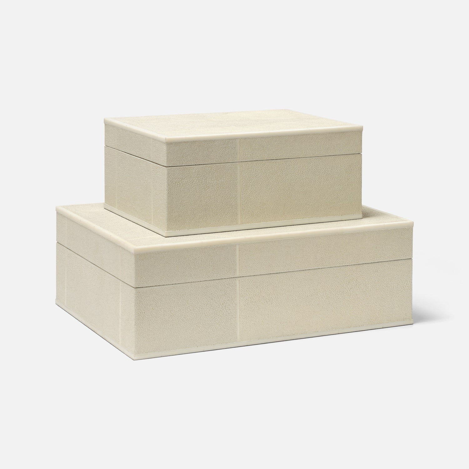Breck Faux Shagreen Box - Set of 2