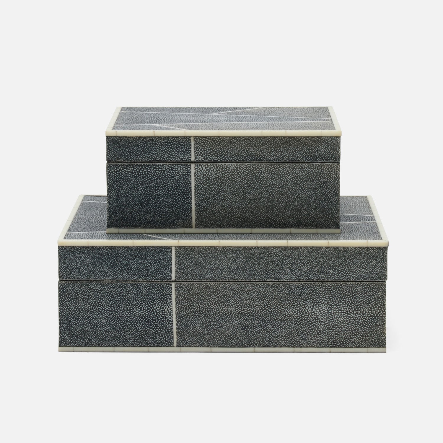 Breck Faux Shagreen Box - Set of 2