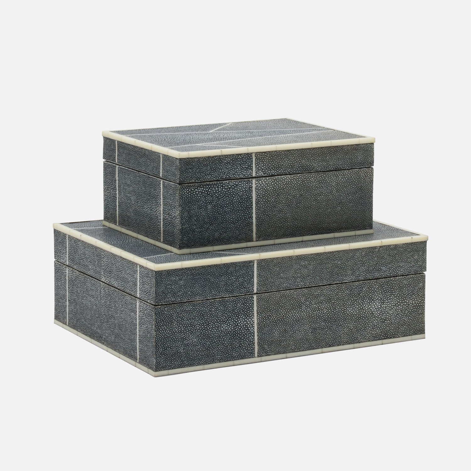 Breck Faux Shagreen Box - Set of 2