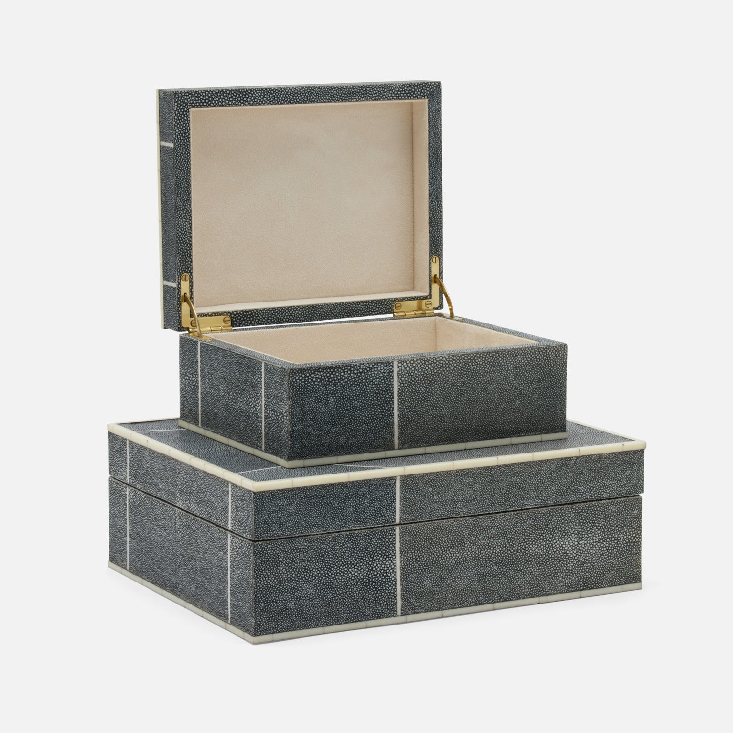 Breck Faux Shagreen Box - Set of 2